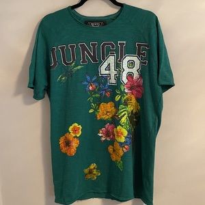 New Floral Graphic Tee 'Jungle 48' Broken Threads (Large)